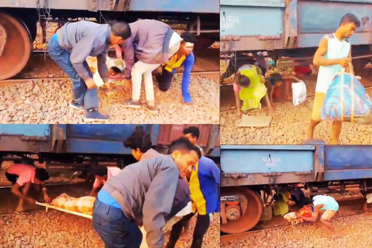 मालगाड़ी के नीचे से मरीज को पार कराया रेलवे ट्रैक, रोंगटे खड़े कर देगा झारखंड का ये Video