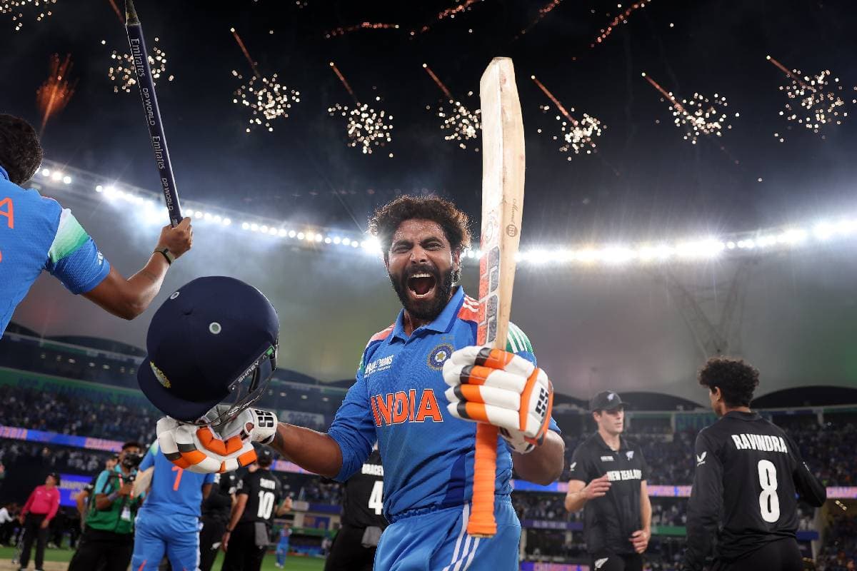 Video: यह तो किसी ने दिखाया ही नहीं, चैंपियंस ट्रॉफी फाइनल में जडेजा की हो गई कीवी पेसर से टक्कर