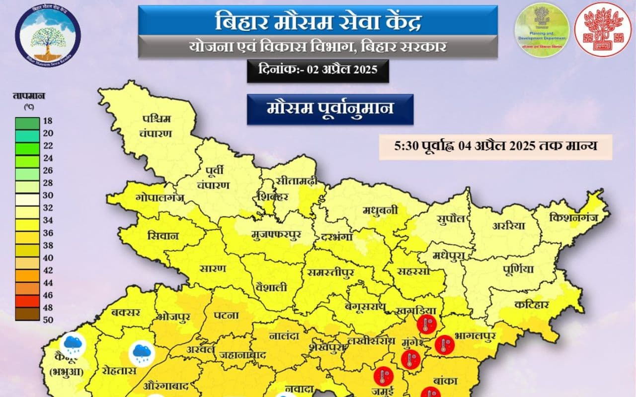 Bihar Weather: कल बक्सर-कैमूर और रोहतास में होगी वज्रपात के साथ बारिश, IMD ने जारी किया यलो अलर्ट
