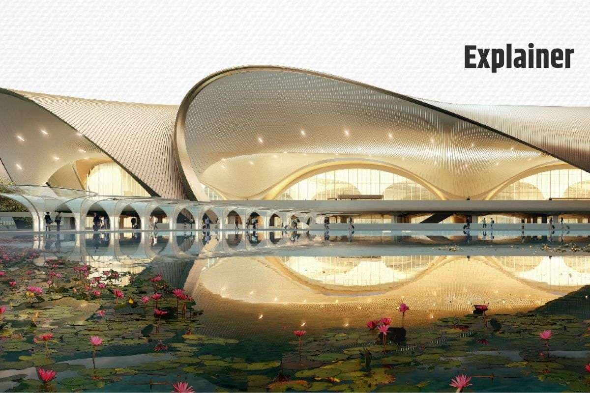 Explained : 19,650 करोड़ के खर्च से कमल के आकार में बना नवी मुंबई एयरपोर्ट, जाहा हदीद आर्किटेक्ट्स का है कमाल