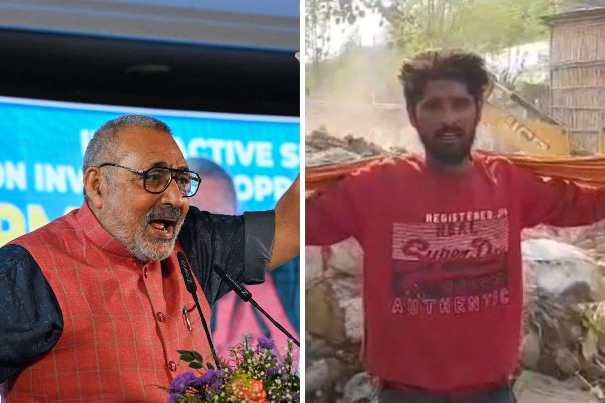 गिरिराज सिंह के समर्थक ने कुत्ते को पहनाया भगवा और सबके सामने काट ली अपनी चुटिया, देखें वीडियो 