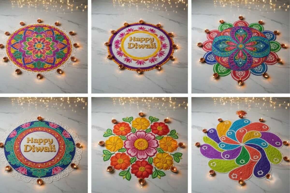 Diwali Special Rangoli Design Photos: कम समय में बिना ज्यादा मेहनत किए बनाएं ये ब्यूटीफुल दिवाली स्पेशल रंगोली डिजाइन