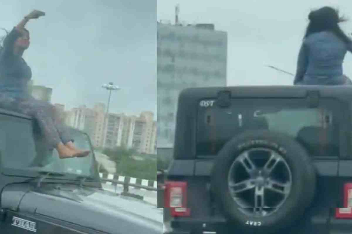 Viral Video : थार की छत पर बैठकर लड़की बनाने लगी रील, पुलिस बोली पहचान हो गई