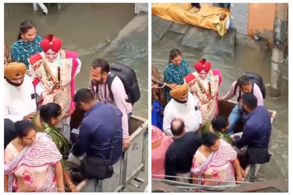 भीषण बाढ़ भी नहीं रोक सकी शादी का उत्साह, ट्रैक्टर में दूल्हे ने निकली बारात, ट्राली में हुई विदाई