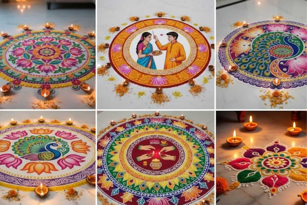 Bhai Dooj Rangoli Designs: भाई दूज पर रंगों से सजाएं घर का आंगन, ट्राई करें ये यूनिक रंगोली डिजाइन आइडियाज
