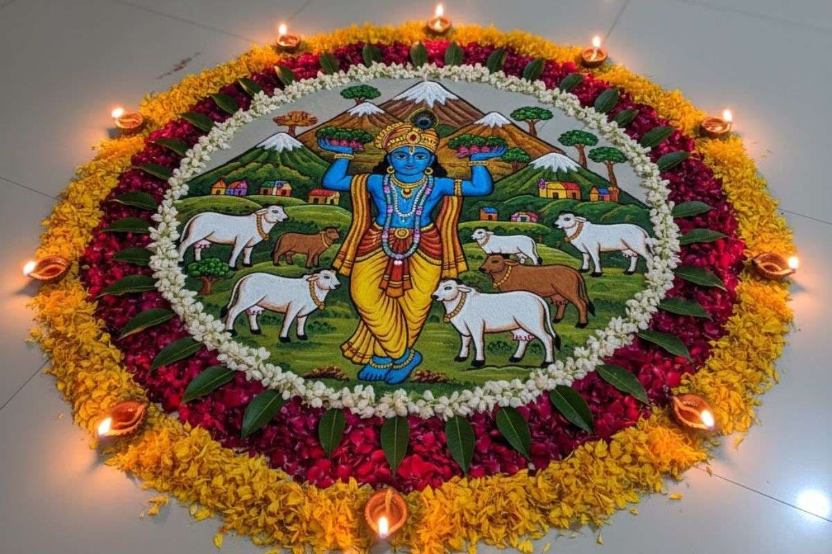 Govardhan Puja Rangoli Design: इस गोवर्धन पूजा ट्राई करें AI से बने यूनिक रंगोली डिजाइन्स, डेकोरेशन में लग जाएंगे चार चांद