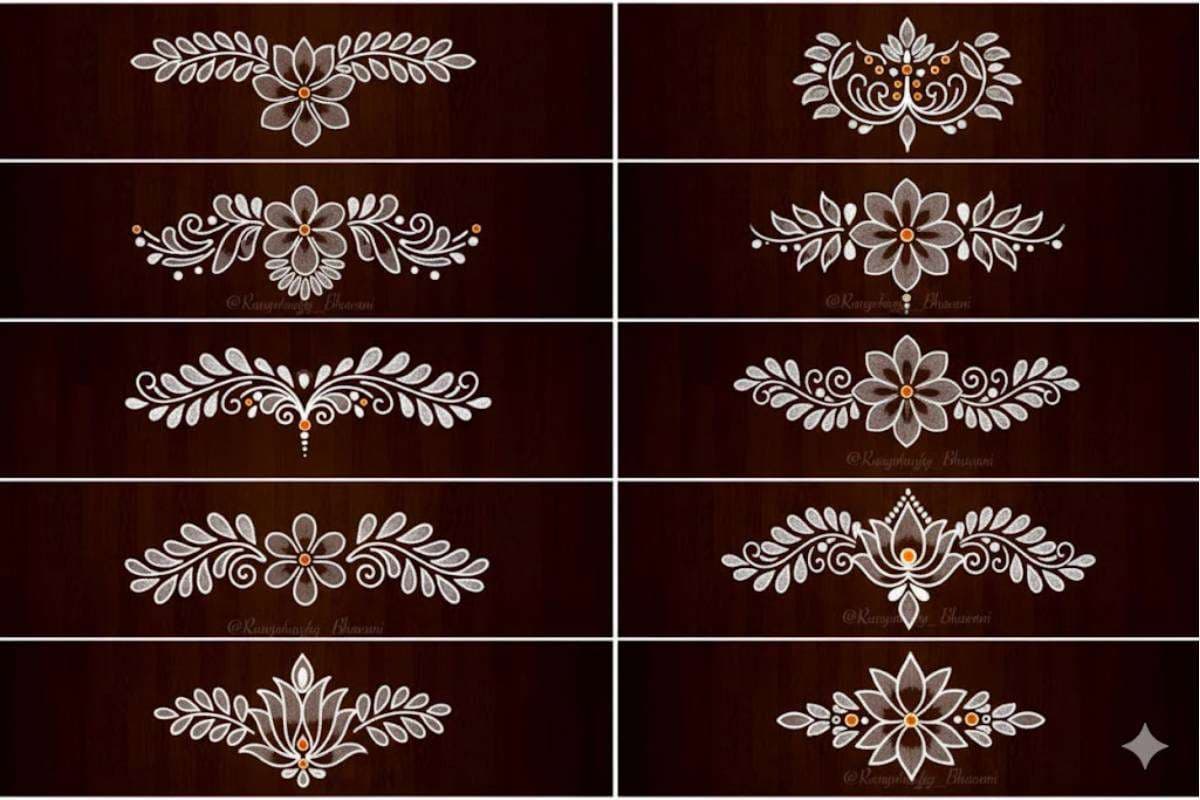 Border Rangoli Design for Diwali: घर के मुख्य द्वार को सजाएं आसान और खूबसूरत रंगोली डिजाइनों से