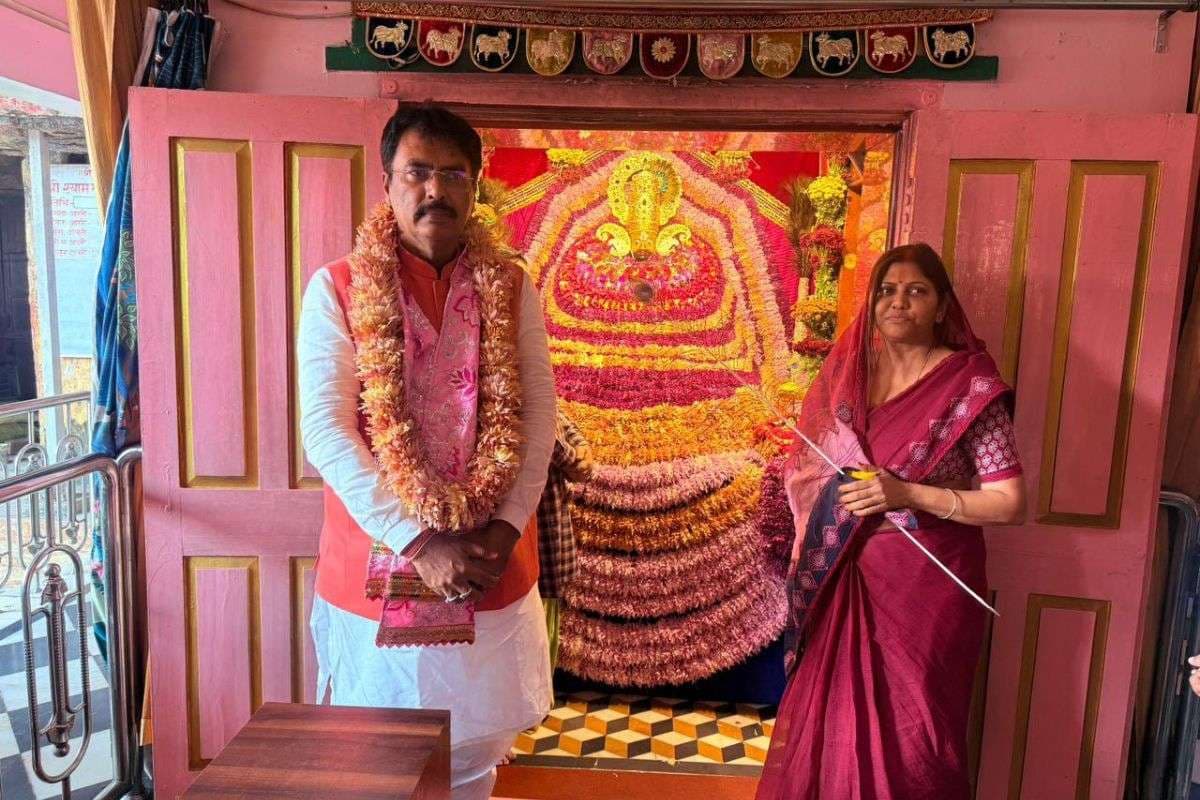 दरभंगा के खाटू-श्याम मंदिर पहुंचे बिहार के नए भाजपा प्रदेश अध्यक्ष संजय सरावगी