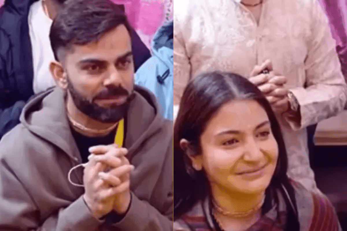 Virat-Anushka In Vrindavan: प्रेमानंद महाराज के दर पहुंचे विराट-अनुष्का, आंखों में आंसू, गले में तुलसी की माला पहने दिखा कपल