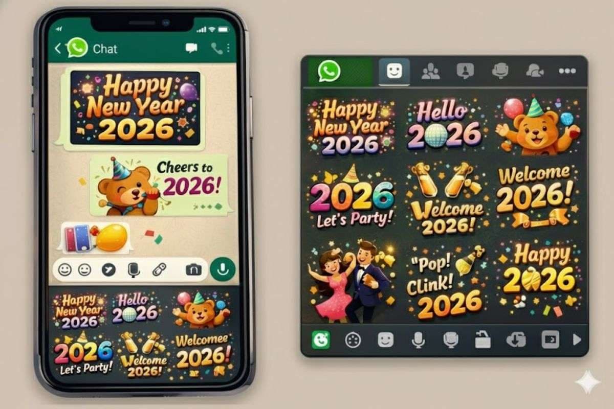 WhatsApp पर आया न्यू ईयर 2026 स्टिकर्स, अब दोस्तों को बिना मैसेज टाइप करे भेजिए मजेदार विशेज