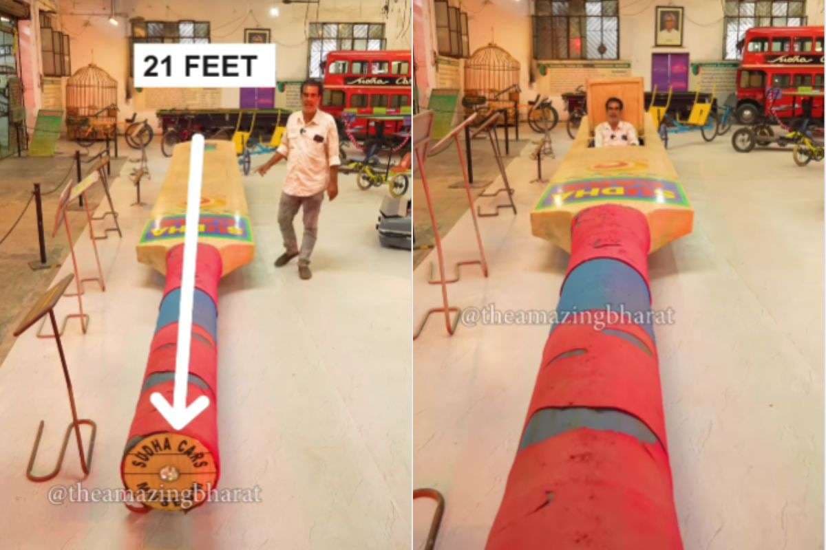 Viral Video: हैदराबाद में दिखी 21 फीट लंबी क्रिकेट बैट कार, स्पीड लिमिट सुनते ही खुली रह जाएंगी आंखें, देखें वीडियो